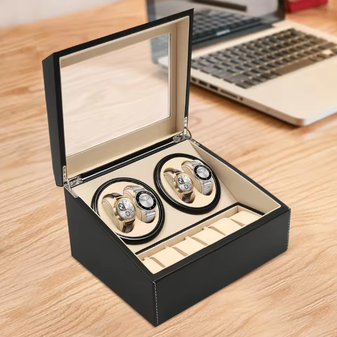 Automatische Watch Winder – 4+6 Horlogedoos van PU-leer