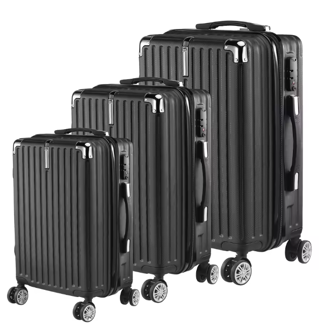 3-delige ABS Kofferset – Lichtgewicht Trolleys met TSA-Slot en 4 Wielen