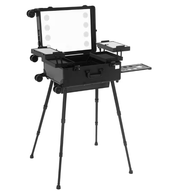 Professionele Make-upkoffer met Spiegel, LED-Verlichting en Wielen – Grote Capaciteit