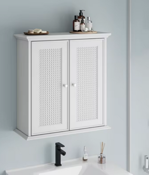 Witte Badkamerkast aan de Muur – Medicijnkast met Verstelbare Plank