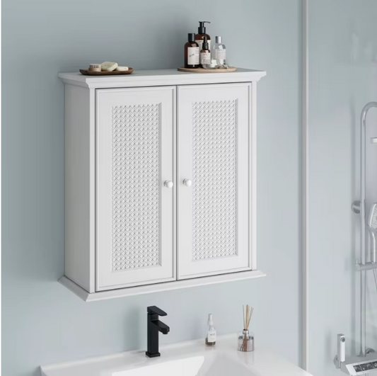 Witte Badkamerkast aan de Muur – Medicijnkast met Verstelbare Plank