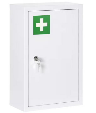 Afsluitbare Medicijnkast van Staal – 3 Lagen Wandkast, Wit