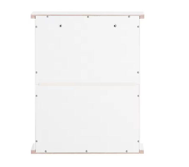 Witte Wandkast met Deur – Compact Badkamermeubel met 2 Planken