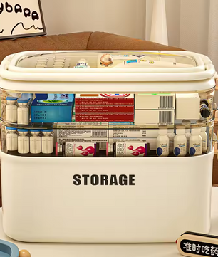 Grote EHBO-Opbergdoos – 3/4 Lagen Medicijndoos met Handvat en Slot