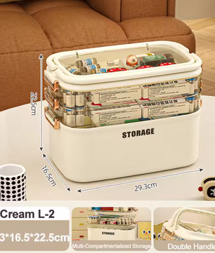 Grote EHBO-Opbergdoos – 3/4 Lagen Medicijndoos met Handvat en Slot