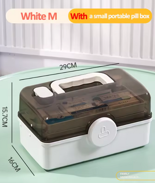 3-Laags EHBO Opbergdoos – Draagbare Medicijnkoffer met Grote Capaciteit