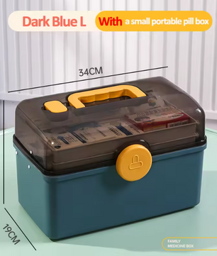 3-Laags EHBO Opbergdoos – Draagbare Medicijnkoffer met Grote Capaciteit