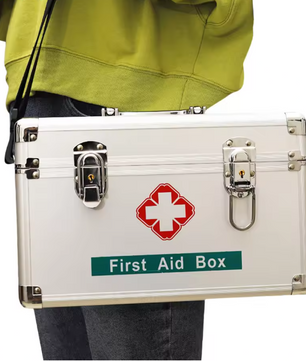 Medicijnkast met Slot – Aluminium EHBO Opbergbox met Handvat