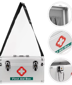 Medicijnkast met Slot – Aluminium EHBO Opbergbox met Handvat