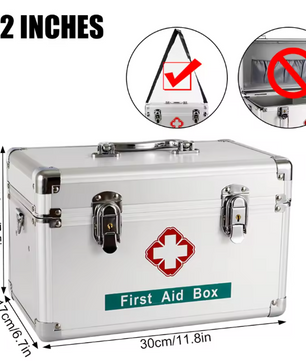 Medicijnkast met Slot – Aluminium EHBO Opbergbox met Handvat