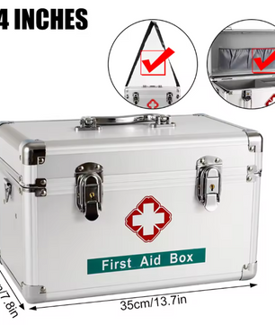 Medicijnkast met Slot – Aluminium EHBO Opbergbox met Handvat