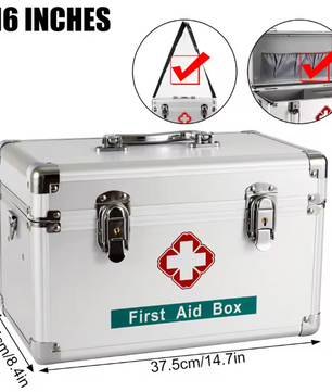 Medicijnkast met Slot – Aluminium EHBO Opbergbox met Handvat