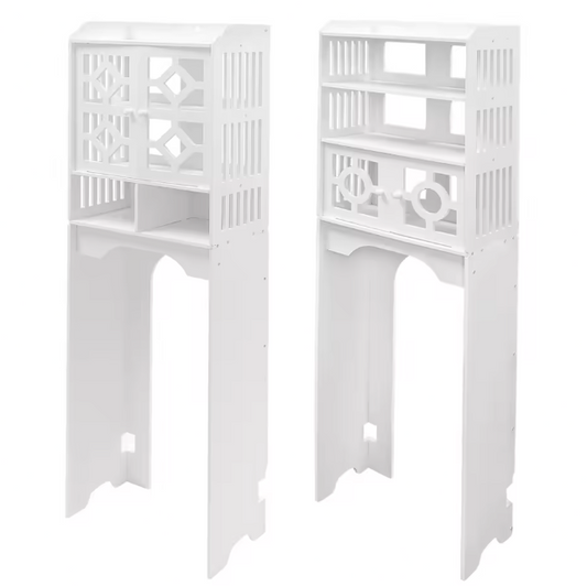 4-Laags Badkamervloerkast – Ruimtebesparende Toiletopbergkast van PVC (48×23×150 cm)