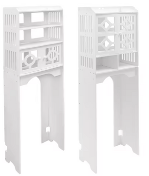 4-Laags Badkamervloerkast – Ruimtebesparende Toiletopbergkast van PVC (48×23×150 cm)