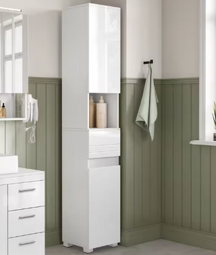 Badkamerkast met Lade – Vrijstaande Opbergkast met Verstelbare Planken (170 cm)