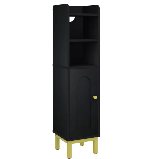 Smalle Badkamer Hoekkast – Compacte Opbergkast met Deur en Planken