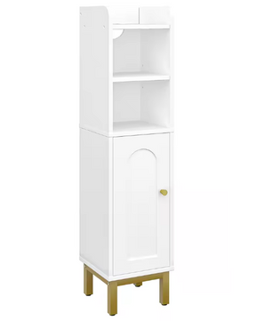 Smalle Badkamer Hoekkast – Compacte Opbergkast met Deur en Planken