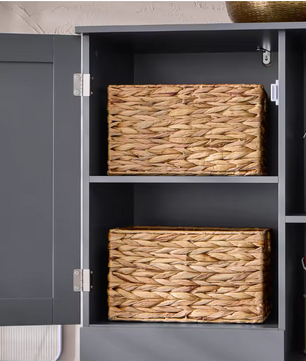 Hoge Badkamerkast met Waszak – Smalle Opbergkast met Deur en Lade