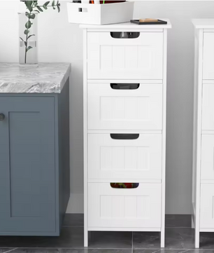 Badkamer Ladekast met 4 Lades – Vrijstaande Houten Opbergkast (82 cm)