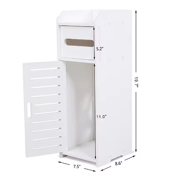 Houten Badkamerkast – Ruimtebesparende Toiletopbergkast met Planken