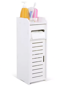 Houten Badkamerkast – Ruimtebesparende Toiletopbergkast met Planken