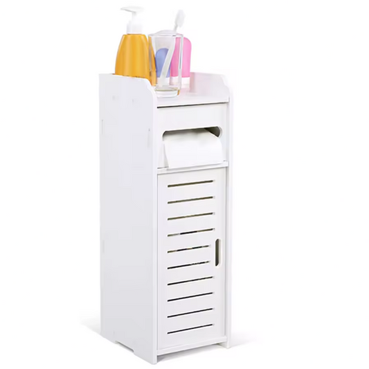 Houten Badkamerkast – Ruimtebesparende Toiletopbergkast met Planken