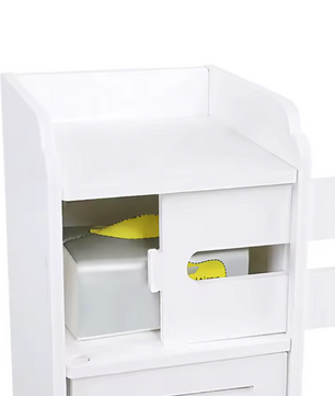 Houten Badkamerkast – Ruimtebesparende Toiletopbergkast met Planken