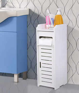 Houten Badkamerkast – Ruimtebesparende Toiletopbergkast met Planken