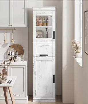 Hoge Badkamerkast met Lade en Deur – Vrijstaande Kast 170 cm