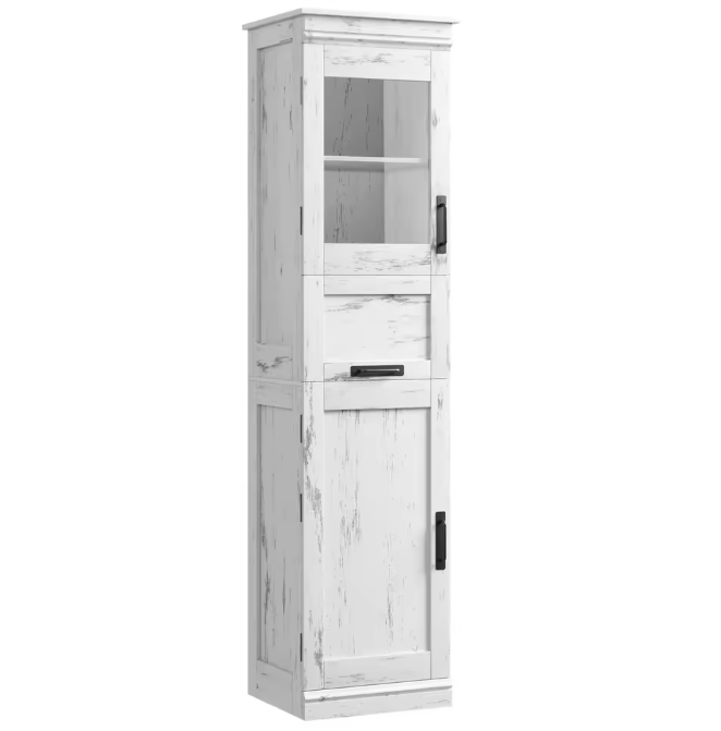 Hoge Badkamerkast met Lade en Deur – Vrijstaande Kast 170 cm