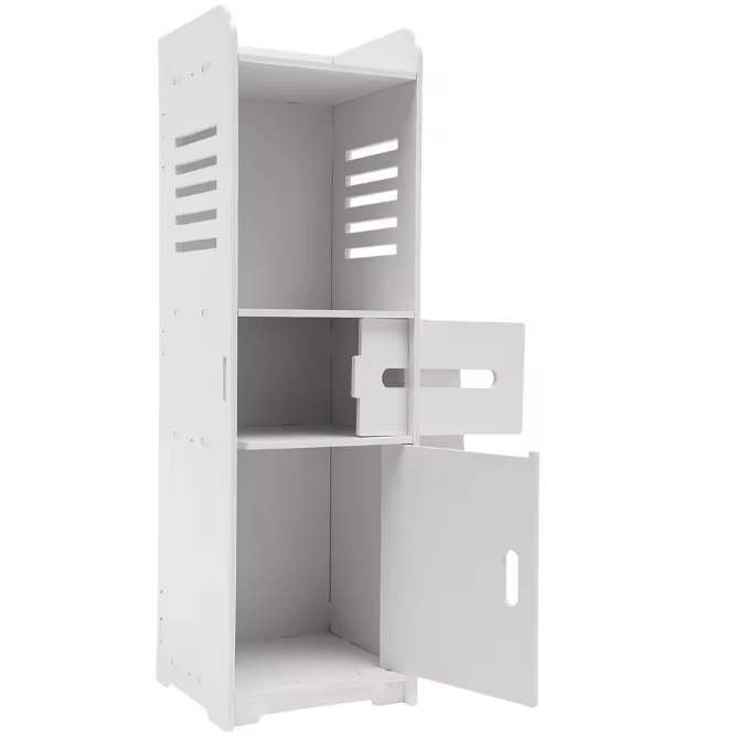 4-Laags Badkamerkast – Waterdichte PVC Opbergkast voor Handdoeken en Cosmetica