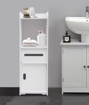 4-Laags Badkamerkast – Waterdichte PVC Opbergkast voor Handdoeken en Cosmetica