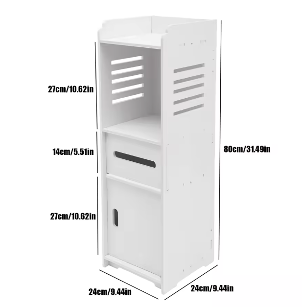 4-Laags Badkamerkast – Waterdichte PVC Opbergkast voor Handdoeken en Cosmetica