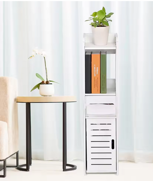 Houten Badkamerkast – Ruimtebesparende Toiletkast met Meerdere Planken