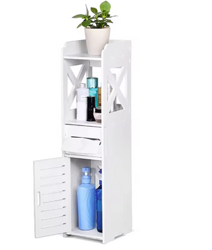 Houten Badkamerkast – Ruimtebesparende Toiletkast met Meerdere Planken