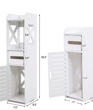 Houten Badkamerkast – Ruimtebesparende Toiletkast met Meerdere Planken