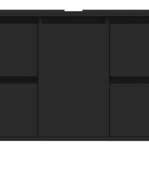 Stijlvolle Zwarte Wastafelkast – Moderne Opbergkast met 4 Lades en Deur (80×33×60 cm)