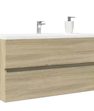 Houten Wastafelkast Sonoma Eiken – Badkamerkast met Grote Opbergruimte (90×38,5×45 cm)