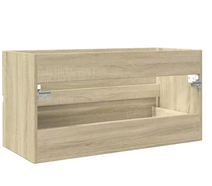 Houten Wastafelkast Sonoma Eiken – Badkamerkast met Grote Opbergruimte (90×38,5×45 cm)