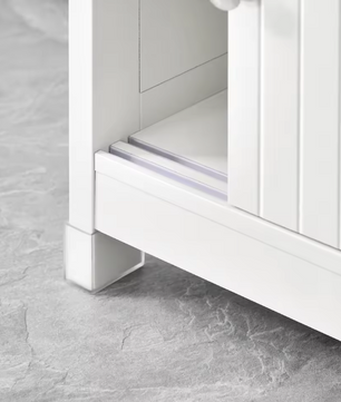 Wastafel Onderkast Wit – Badkamermeubel met Schuifdeuren (60×60×30 cm)