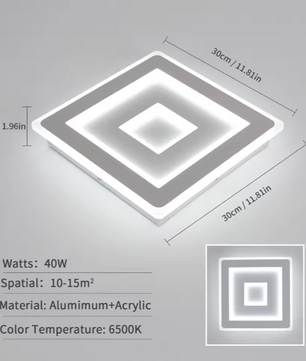 Moderne Vierkante LED Plafondlamp – 42W Acryl Wit, Slaapkamer & Woonkamer