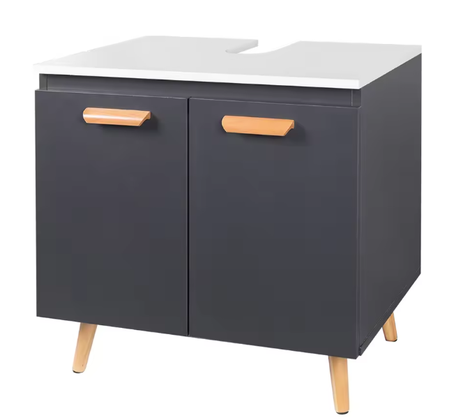 Badkamer Onderkast met Deuren – Vrijstaand Wastafelmeubel 60 cm