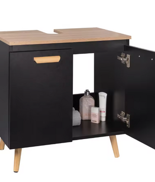 Badkamer Onderkast met Deuren – Vrijstaand Wastafelmeubel 60 cm