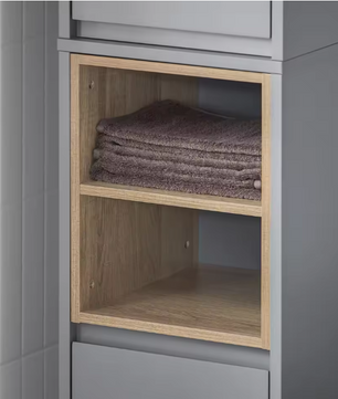 Smal Hoge Badkamerkast – Opbergkast met 2 Deuren en Open Vakken (170 cm)