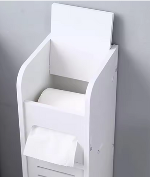 Hoge Slanke Badkamerkast – Witte Opbergkast met 4 Lagen