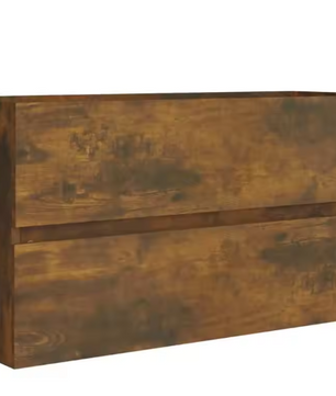 Massief Houten Wastafelkast – Ruimtebesparende Opbergkast in Gerookt Eiken (90×38,5×45 cm)