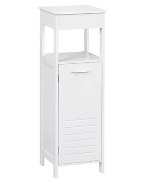 Witte Hoekkast met Deur – 4-Laags Badkamerkast 99 cm