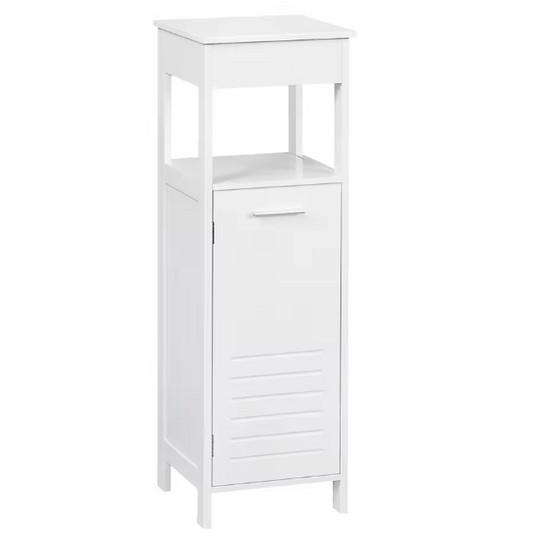 Witte Hoekkast met Deur – 4-Laags Badkamerkast 99 cm