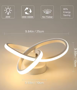 Moderne LED Plafondlamp – 20W Wit met 3 Lichtstanden, 25 cm