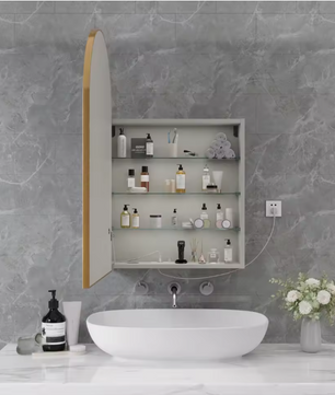 Moderne Houten Badkamerspiegelkast met LED en Anticondensfunctie